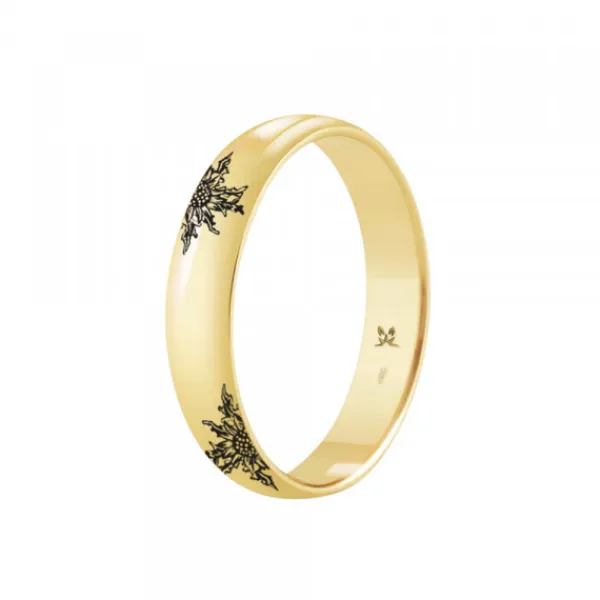 Alianza Oro 4mm con 4 Personalizable*Eguzkilore Outlet