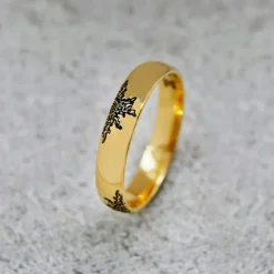 Alianza Oro 4mm con 4 Personalizable*Eguzkilore Outlet