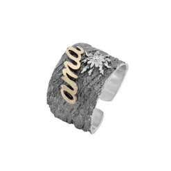 Anillo Ama de Plata y Lámina de Oro*Eguzkilore Best