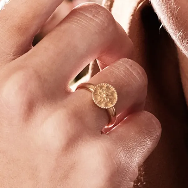 Anillo Anuk Plata Dorada Ajustable*Eguzkilore Discount