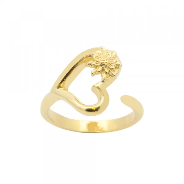 Anillo Bihotza de Plata Dorada*Eguzkilore Outlet