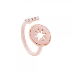 Anillo B2 Plata Rosa y Circonitas*Eguzkilore Best
