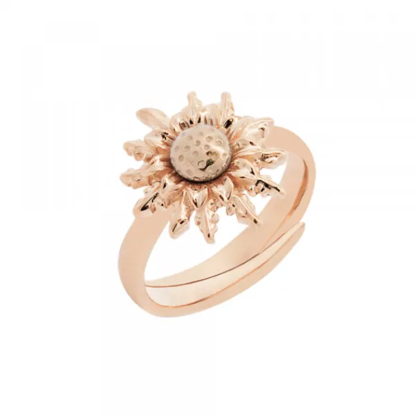Anillo Plata Rosa Ajustable*Eguzkilore Best
