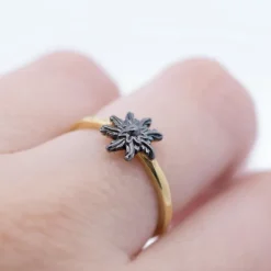 Anillo Ghor Plata Dorada y Rutenio*Eguzkilore New
