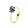 Anillo Ghor Plata Dorada y Zafiro*Eguzkilore