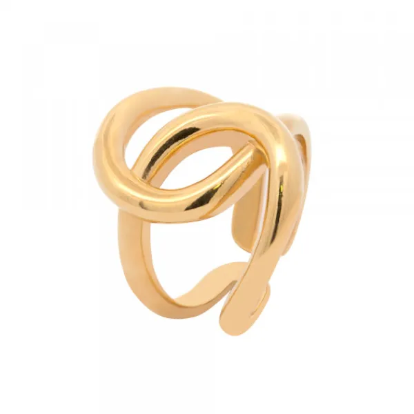Anillo Hariak Entrelazado Plata Dorada*Eguzkilore