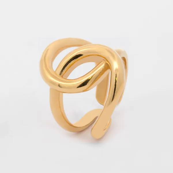 Anillo Hariak Entrelazado Plata Dorada*Eguzkilore