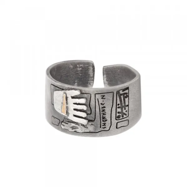 Anillo Irulegi Plata y Lámina de Oro*Eguzkilore New