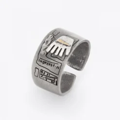 Anillo Irulegi Plata y Lámina de Oro*Eguzkilore New