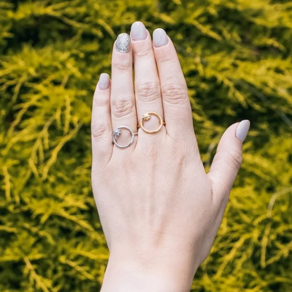 Anillo Luna Llena Plata Dorada para Mujer*Eguzkilore Hot