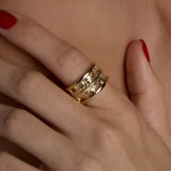 Anillo Mari Plata Dorada Ajustable*Eguzkilore Clearance