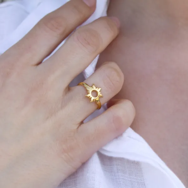 Anillo Mountain Plata Dorada para Mujer*Eguzkilore