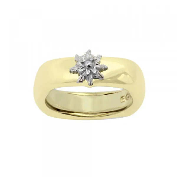 Anillo Olatu Cuadrado Plata Dorada*Eguzkilore Hot