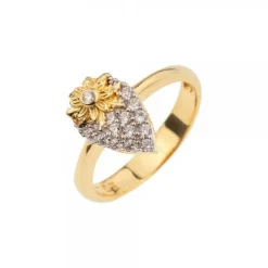 Anillo Tanta Plata Dorada y Circonitas*Eguzkilore Online