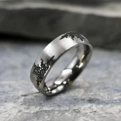 Anillo Titanio con 4 s Personalizable*Eguzkilore Outlet