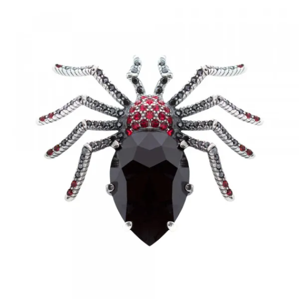 Broche Araña Plata con Cristales*Eguzkilore Discount