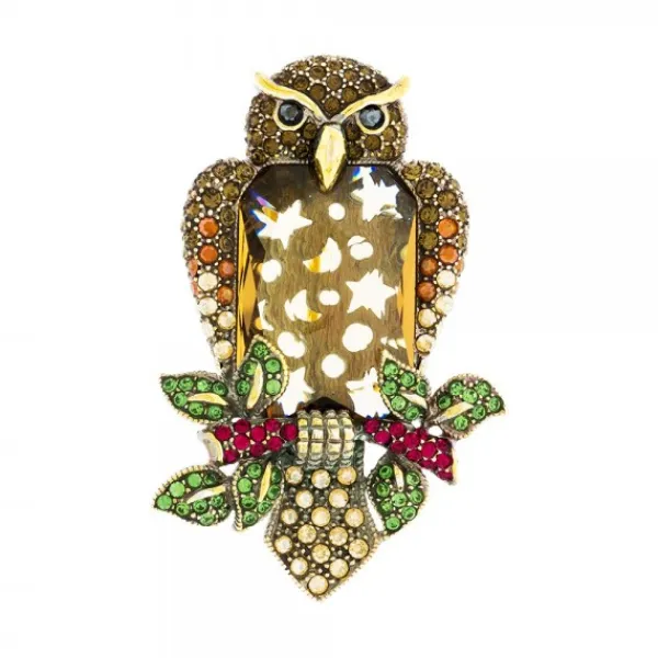 Broche Búho Plata con Cristales*Eguzkilore Discount