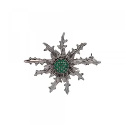 Broche Plata con Circonitas Verdes 38mm*Eguzkilore New
