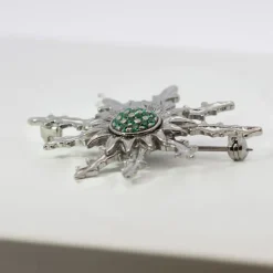 Broche Plata con Circonitas Verdes 38mm*Eguzkilore New