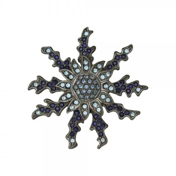 Broche Plata y Cristales Azules*Eguzkilore