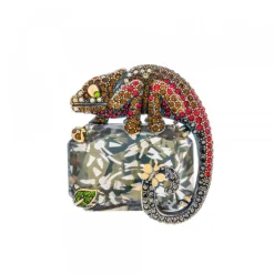 Broche Iguana Plata y Cristales*Eguzkilore Sale