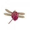 Broche Libélula Plata Dorada y Cristal Burdeos*Eguzkilore Discount