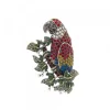 Broche Loro Plata y Cristales Multicolor*Eguzkilore Discount