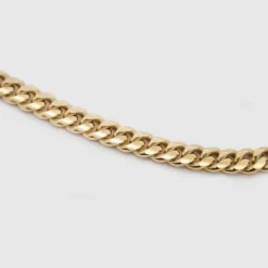 Cadena Cubana de Plata Dorada 5mm*Eguzkilore Outlet