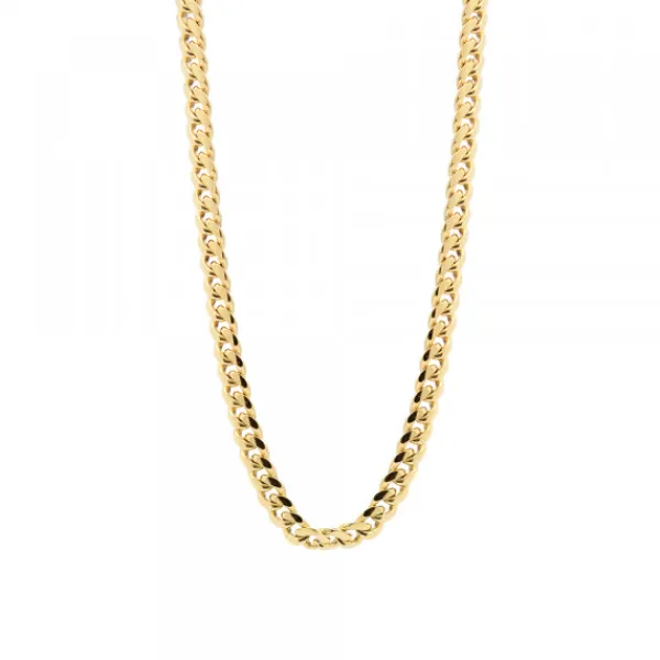 Cadena Cubana de Plata Dorada 5mm*Eguzkilore Outlet