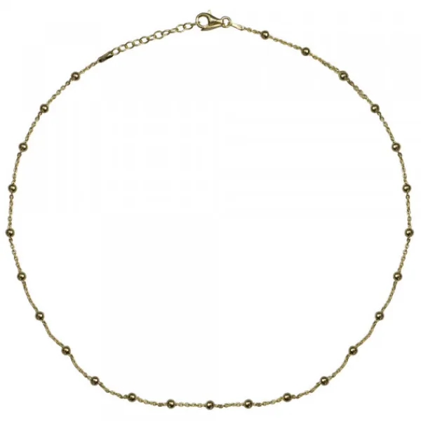 Cadena Forza de Plata Dorada 0.40 con Bolitas*Eguzkilore Discount