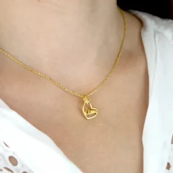 Colgante Ama Bihotza Plata Dorada*Eguzkilore New