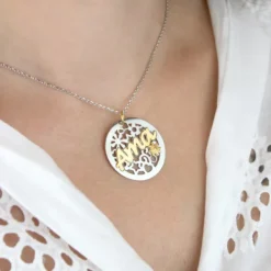 Colgante Ama Calado Plata Bicolor*Eguzkilore Discount