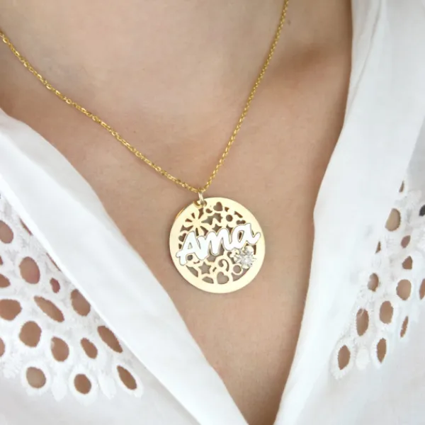 Colgante Ama Calado Plata Dorada Bicolor*Eguzkilore Sale