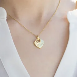 Colgante Ama Corazón Plata Dorada Personalizable*Eguzkilore Outlet