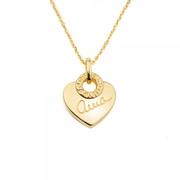 Colgante Ama Corazón Plata Dorada Personalizable*Eguzkilore Outlet