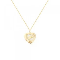 Colgante Ama Corazón Plata Dorada y Nácar*Eguzkilore Online