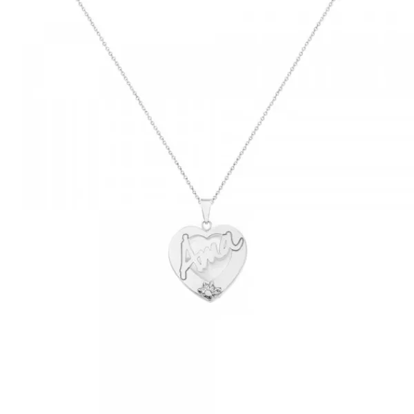 Colgante Ama Corazón Plata y Nácar*Eguzkilore Outlet