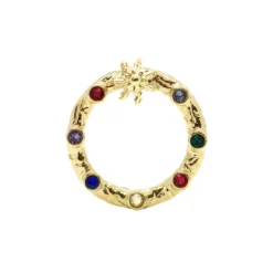 Colgante Arrue Aro Plata Dorada y Circonitas*Eguzkilore Online