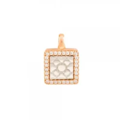 Colgante Baldosa Bilbao Plata Rosa con Circonitas*Eguzkilore Online