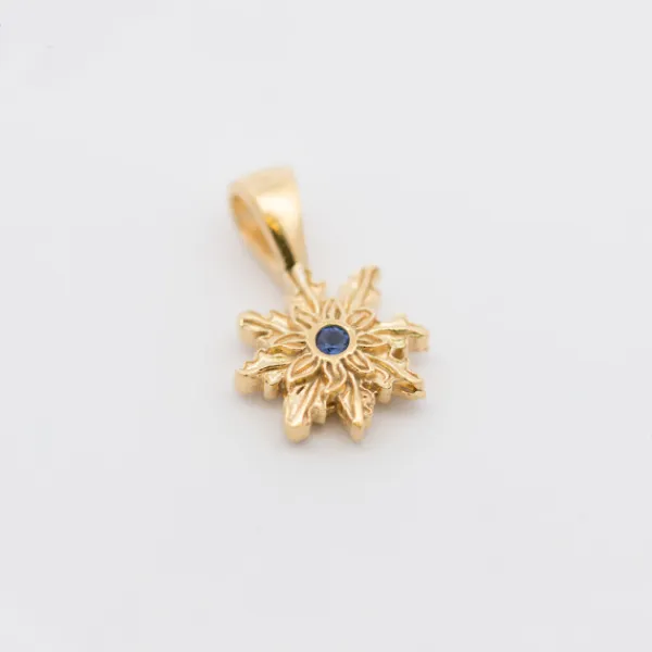 Colgante Basic Colors Plata Dorada y Circonita Azul 10mm*Eguzkilore