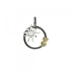 Colgante Bihotzak Plata y Lámina Oro con Cable*Eguzkilore Outlet