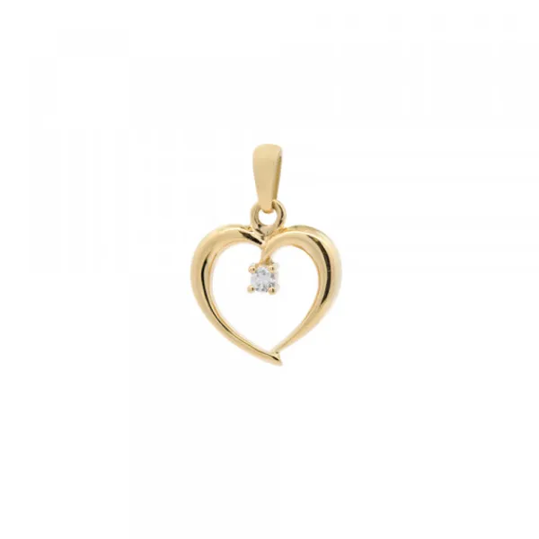 Colgante Corazón Calado Oro y Brillante 14mm*Eguzkilore Clearance