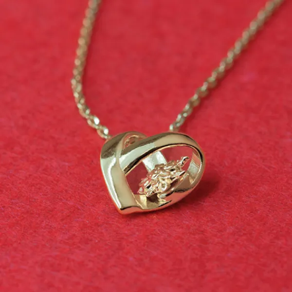 Colgante Corazón San Valentín Plata Dorada*Eguzkilore Online