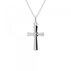 Colgante Cruz Lámina Plata 20mm*Eguzkilore Sale