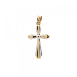 Colgante Cruz Oro Bicolor 27mm*Eguzkilore New