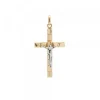 Colgante Cruz y Cristo Oro Bicolor 18kt.*Eguzkilore New