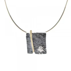 Colgante Cuadrado Flysch Plata con Lámina de Oro*Eguzkilore Discount