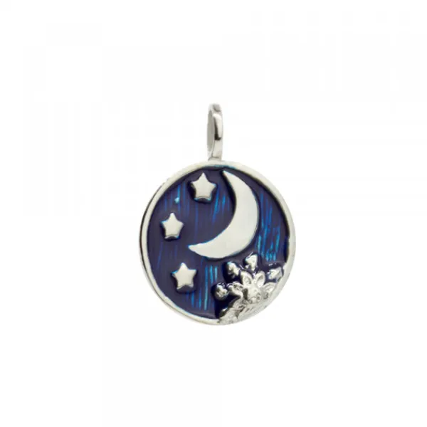 Colgante de Plata con Esmalte Azul Luna*Eguzkilore Hot