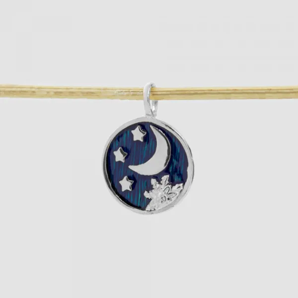 Colgante de Plata con Esmalte Azul Luna*Eguzkilore Hot
