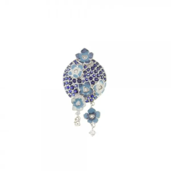 Colgante de Plata con Flores Azules*Eguzkilore Outlet